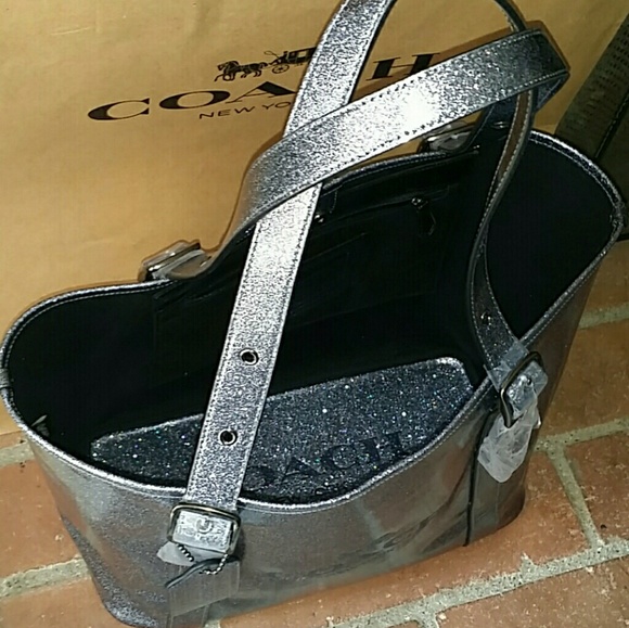 SOLD}●Authentic COACH Glitter Ferry Tote - Picture 3 of 8